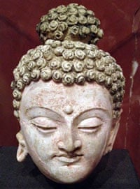 A Buddha head from Mes Aynak at the National Museum of Afghanistan, Kabul.