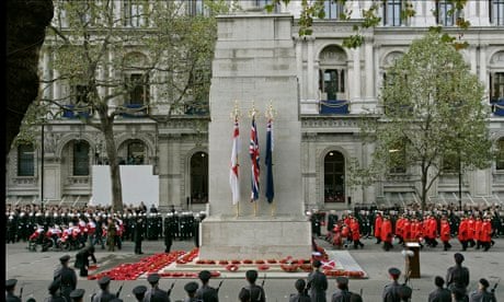 The Cenotaph war memorial in Whitehall, London.