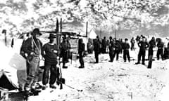 SIR ERNEST SHACKLETON at left at Ocean Camp in 1915