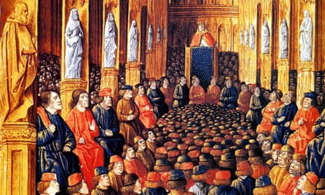 Detail from Urban II at the Council of Clermont, 1095 by Sebastien Mamerot