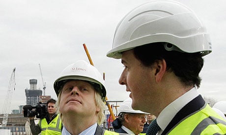 London's mayor, Boris Johnson, and the chancellor, George Osborne, at the VNEB regeneration area