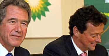 BP's outgoing chief executive Lord Browne with his replacement Tony Hayward. Photograph: John D McHugh/AFP/Getty