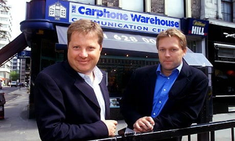 Carphone Warehouse founders Charles Dunstone (left) and David Ross. Photograph: Martin Argles