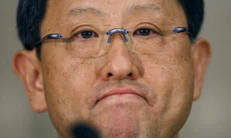 Toyota Motor Corp President Akio Toyoda attends a news conference in Tokyo