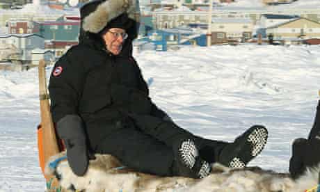 mervyn King on a sled