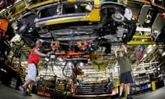 Ford car workers at a Kansas City plant