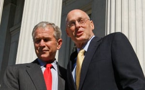 Bald men in business: George W. Bush and Hank Paulson