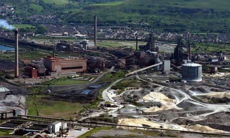 Aerial view of Port Talbot Steelworks, Wales