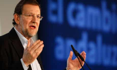 Spain's PM Rajoy speaks during a campaign rally in Almeria