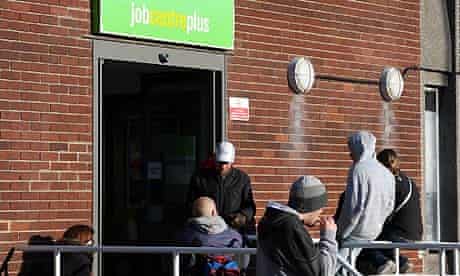 People outside a job centre in Nottingham