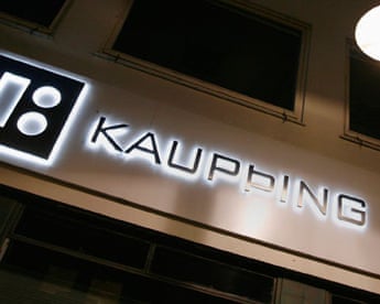 Branch of Iceland's Kaupthing Bank is seen in downtown Reykjavik