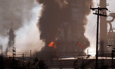 Chevron refinery fire, Richmond, California, America