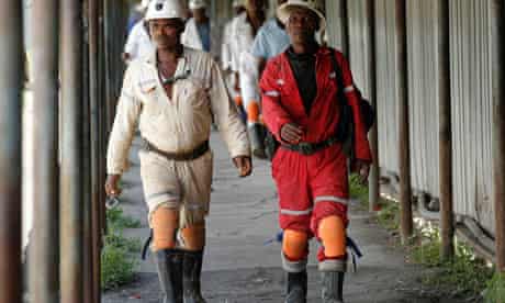Miners at Anglo Platinum mine in Rustenburg