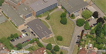 The satellite image of a penis on the lawn of Bellemoor school in Southampton