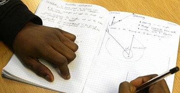 A pupil in a maths lesson at Islington Green school, London