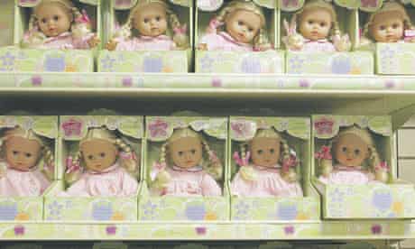 Stores often have separate areas or even floors for girls' and boys' merchandise, which researchers say gives the impression that some toys are out of bounds. Photograph: Frank Baron