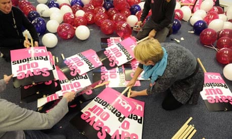 Unionists prepare placards for Wednesday's strike