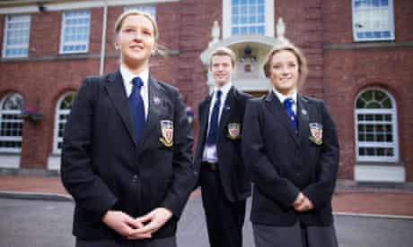 From left: Grace Taylor, Mark Dickinson and Natalie Allmark, pupils at St Edward's college