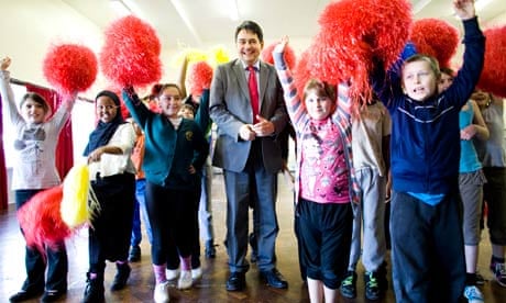 Shadow education secretary, Stephen Twigg MP,  during a visit to a London primary school. 