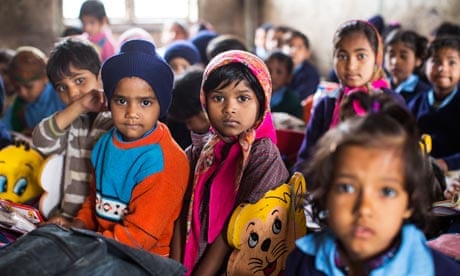 Children at Madanpur Khadar primary school in a district of New Delhi