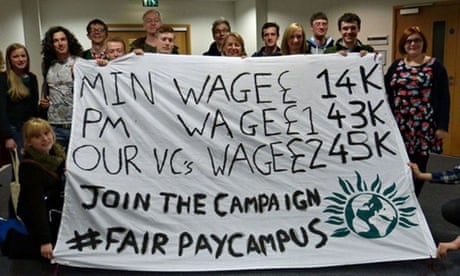 Students protest about university pay