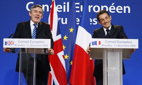 COP15 Gordon Brown and Nicolas Sarkozy address a joint EU news conference in Brussels