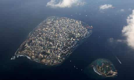 COP15 : An areal view shows Maldives capital Male