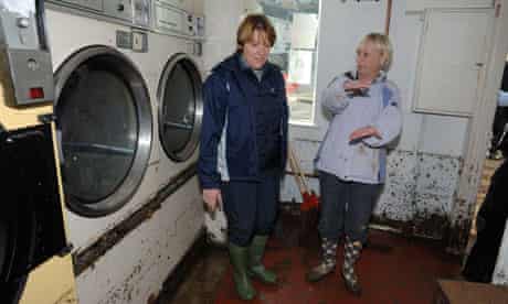 Environment secretary Caroline Spelmanin  Cornwall after floods