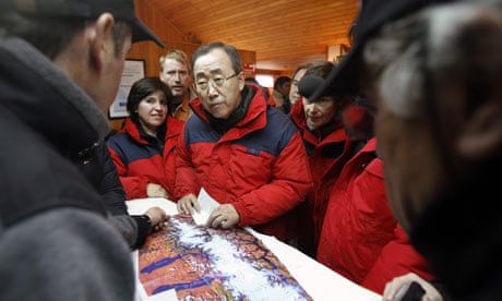 UN Secretary General Ban Ki-Moon, on a fact-finding mission for climate change