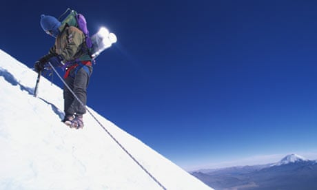 Porters Descending with Ice Core Samples