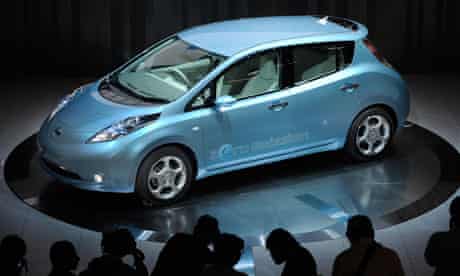 the new Japanese Nissan Motor's electric vehicle called Leaf