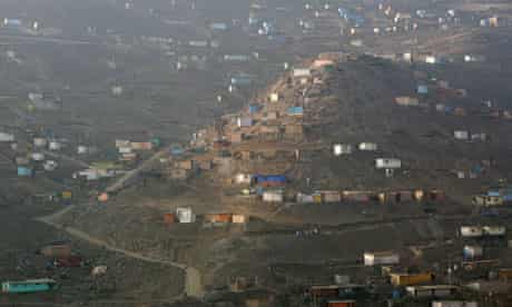 MDG : water scarcity in shantytown, in Lima, Peru