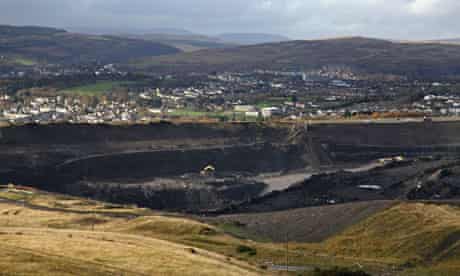 Opencast coal mine Ffos-Y-Fran in Merthyr Tydfil, Wales