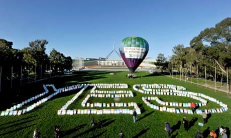 Parliament House during a pro-carbon tax rally in Canberra, Australia