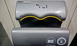 Hand Dryers Vs. Paper Towels The Airblade, a high-speed hand dryer for public toilets from Dyson