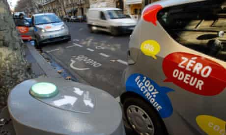 Autolib  electric car-share scheme is seen on a street in Paris