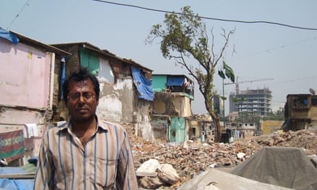 MDG : destruction of Ganesh Krupa Society in Golibar slum, Mumbai, India