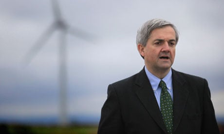 Energy Secretary Chris Huhne Visits Delabole Wind Farm
