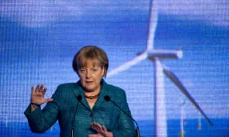 German Chancellor Angela Merkel at inauguration of the Baltic 1 offshore wind farm