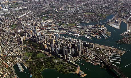 An aerial view of Sydney