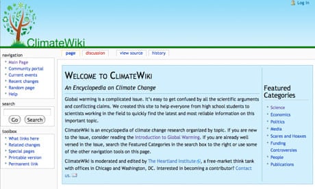 Leo blog : Screengrab of the ClimateWiki front page