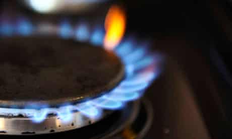 Domestic energy use : Gas burns on a hob of a domestic oven
