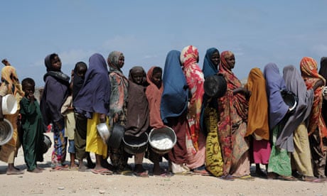 Famine in Horn of Africa : food distribution point in Somalia's capital Mogadishu