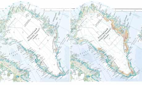 Greenland ice cover in Times Comprehensive Atlas of the World