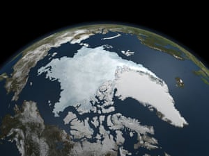 Sea ice in the Arctic Ocean at a record low
