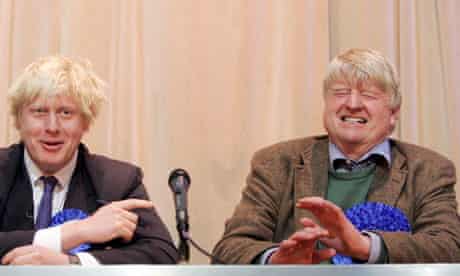 Boris Johnson with his father Stanley johnson Campaigning For The Conservative Party 