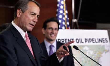 House Speaker John Boehner attends the GOP news conference on the Keystone XL pipeline decision