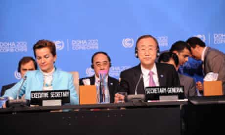 COP18 Doha : U.N. Secretary-General Ban Ki-moon an UNFCCC Executive Secretary Christiana Figueres