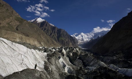 Asian glaciers : Hopar glacier in the Central Hunza Region in Pakistan