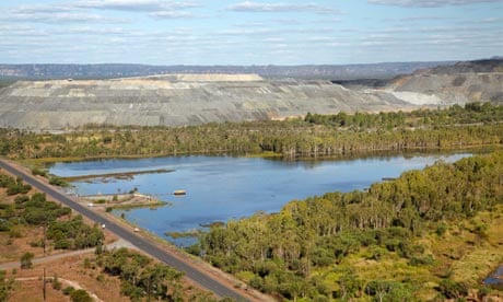 uranium ore stockpile, Ranger Uranium Mine, Kakadu National Park, Northern Territory, Australia 